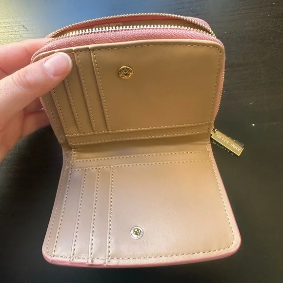 AK Anne Klein Pink Classic Zip Side Snap Wallet EUC - Picture 7 of 7